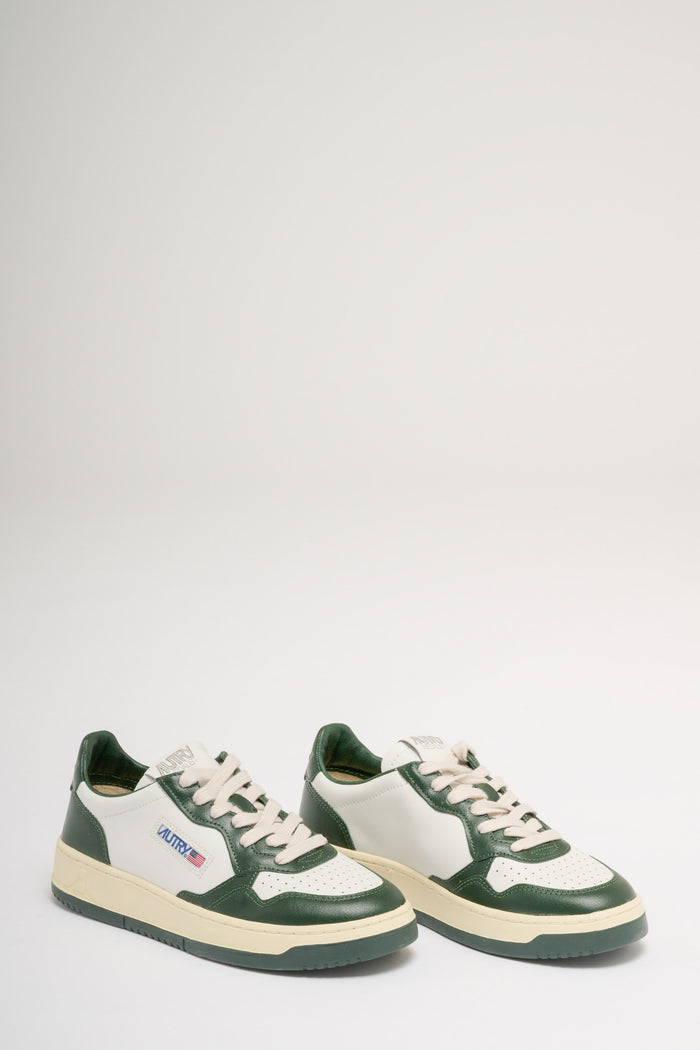  Autry Sneakers Leather/fabric White Verde Donna - 3