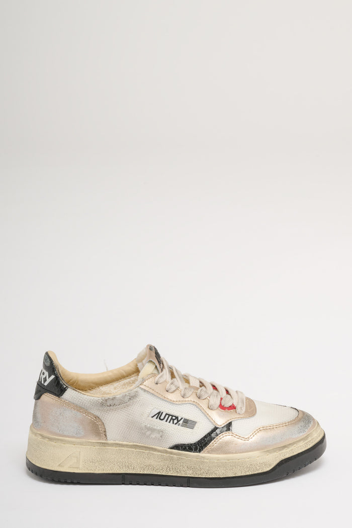 Autry Sneakers Super Vintage Bianco Oro e Nero