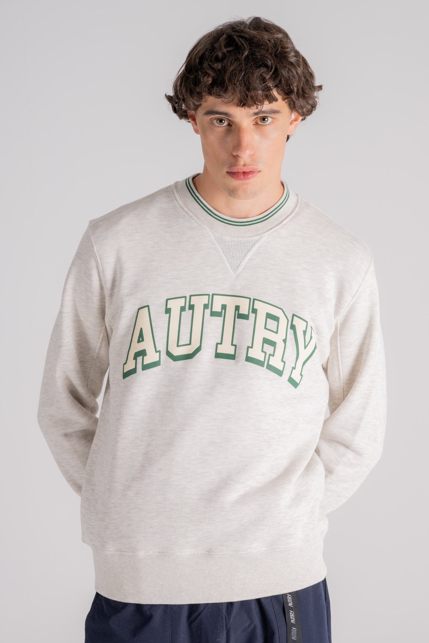  Autry Sweatshirt 90% Cotton 10% Polyester Grey Beige Uomo - 1