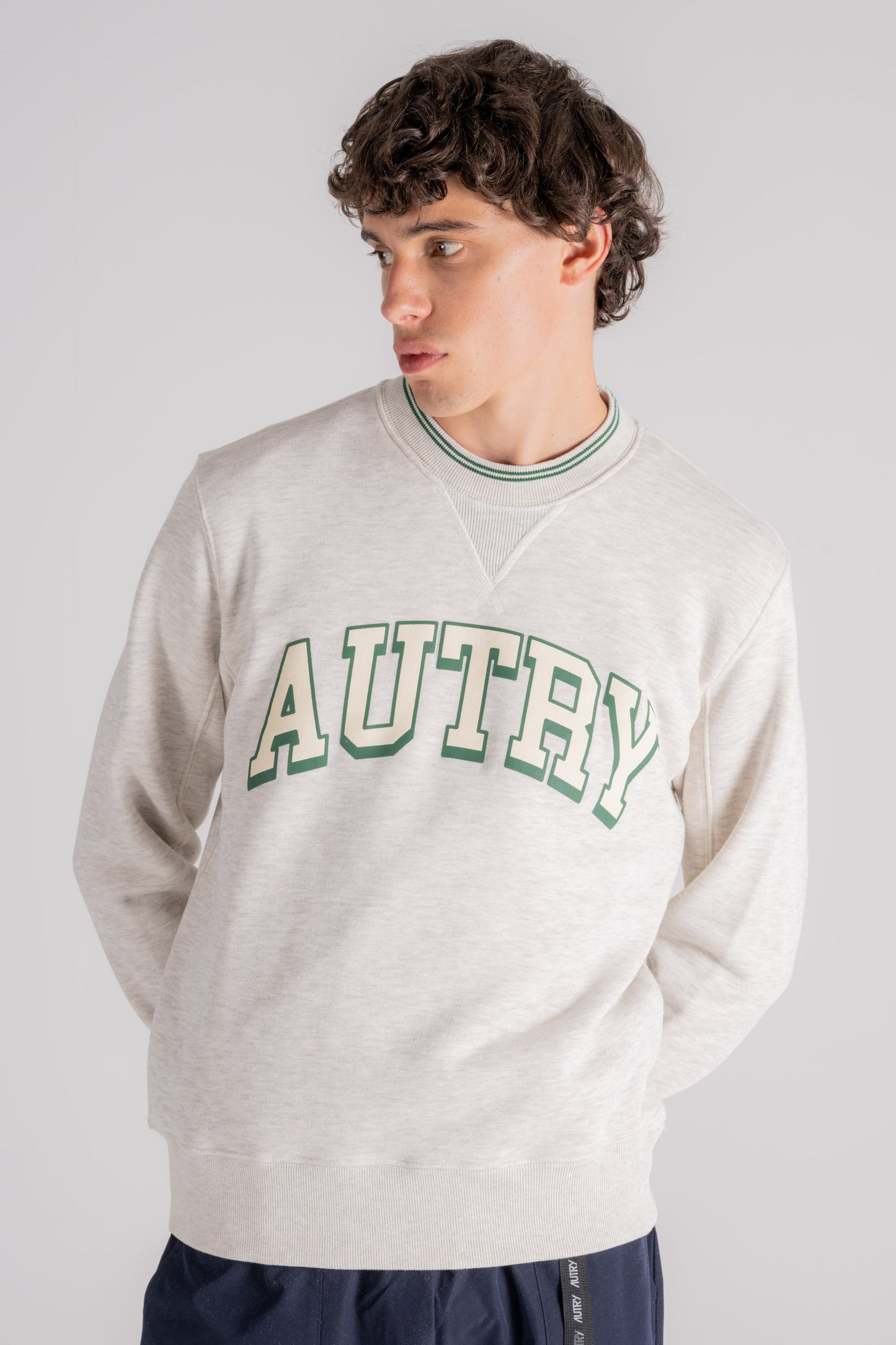  Autry Sweatshirt 90% Cotton 10% Polyester Grey Beige Uomo - 2