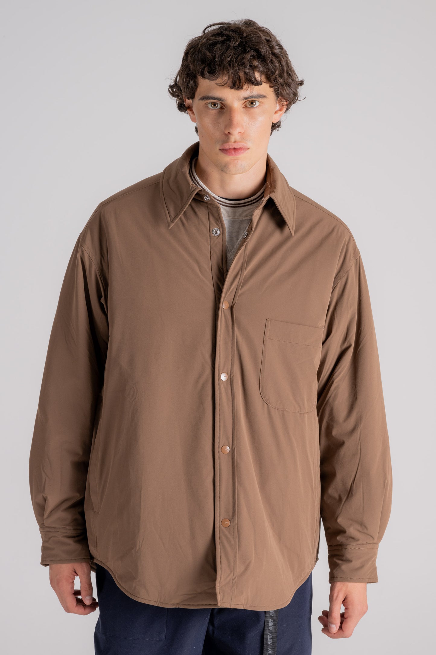  Autry Jacket Overshirt Nylon/elastane Green Marrone Uomo - 4