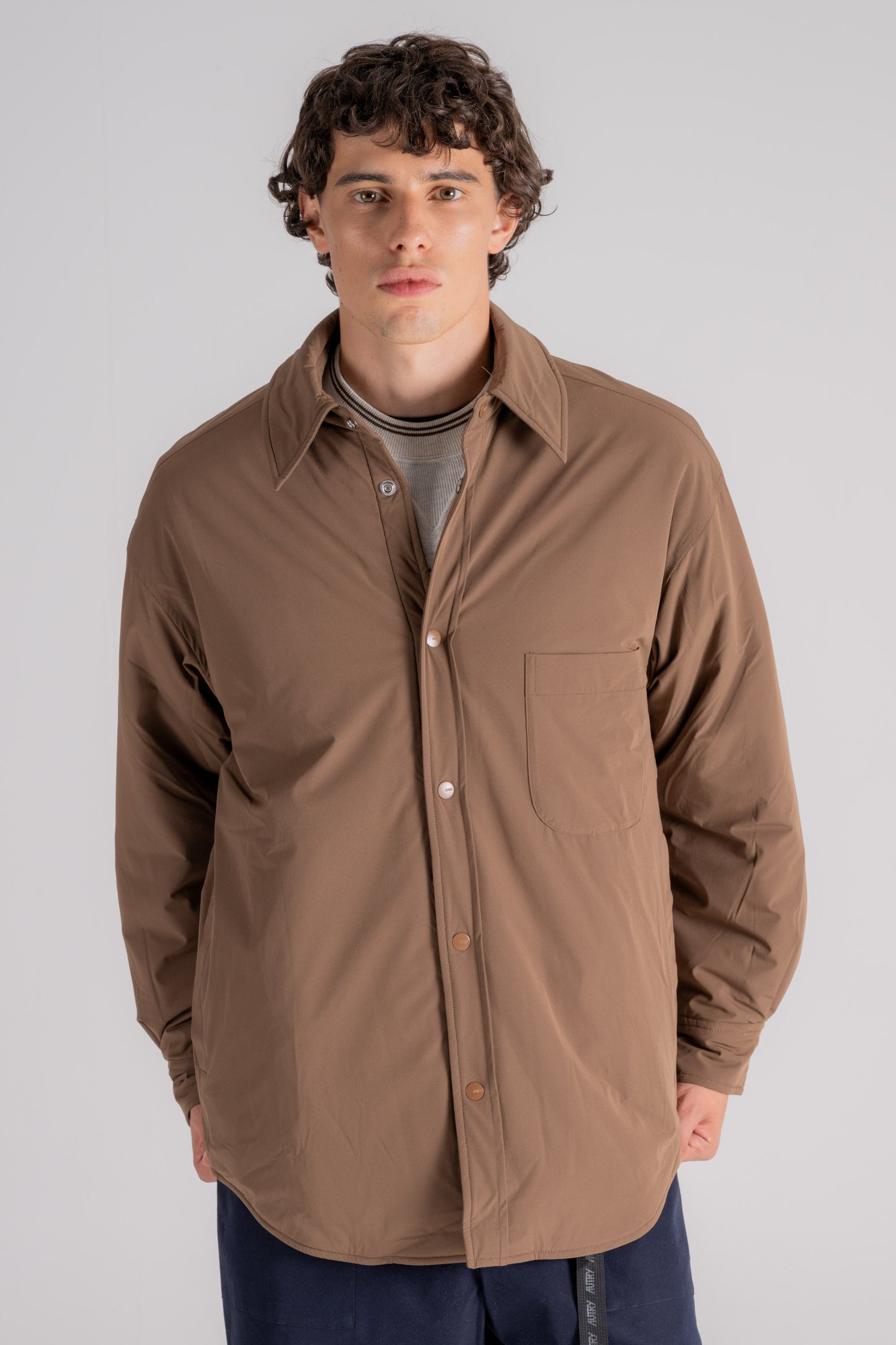  Autry Jacket Overshirt Nylon/elastane Green Marrone Uomo - 5