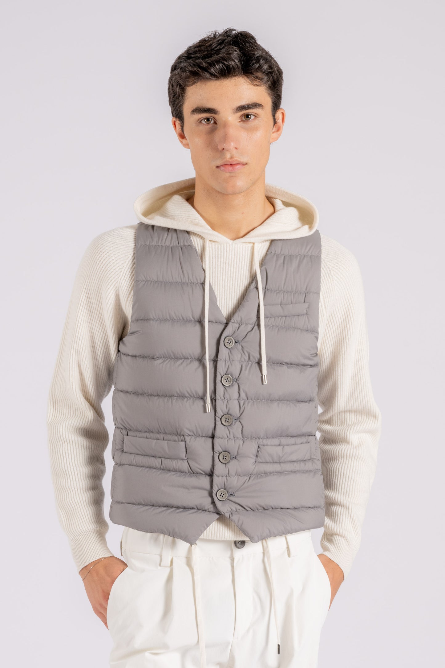  Herno Overcoat Vest Polyamide Grey Grigio Uomo - 2