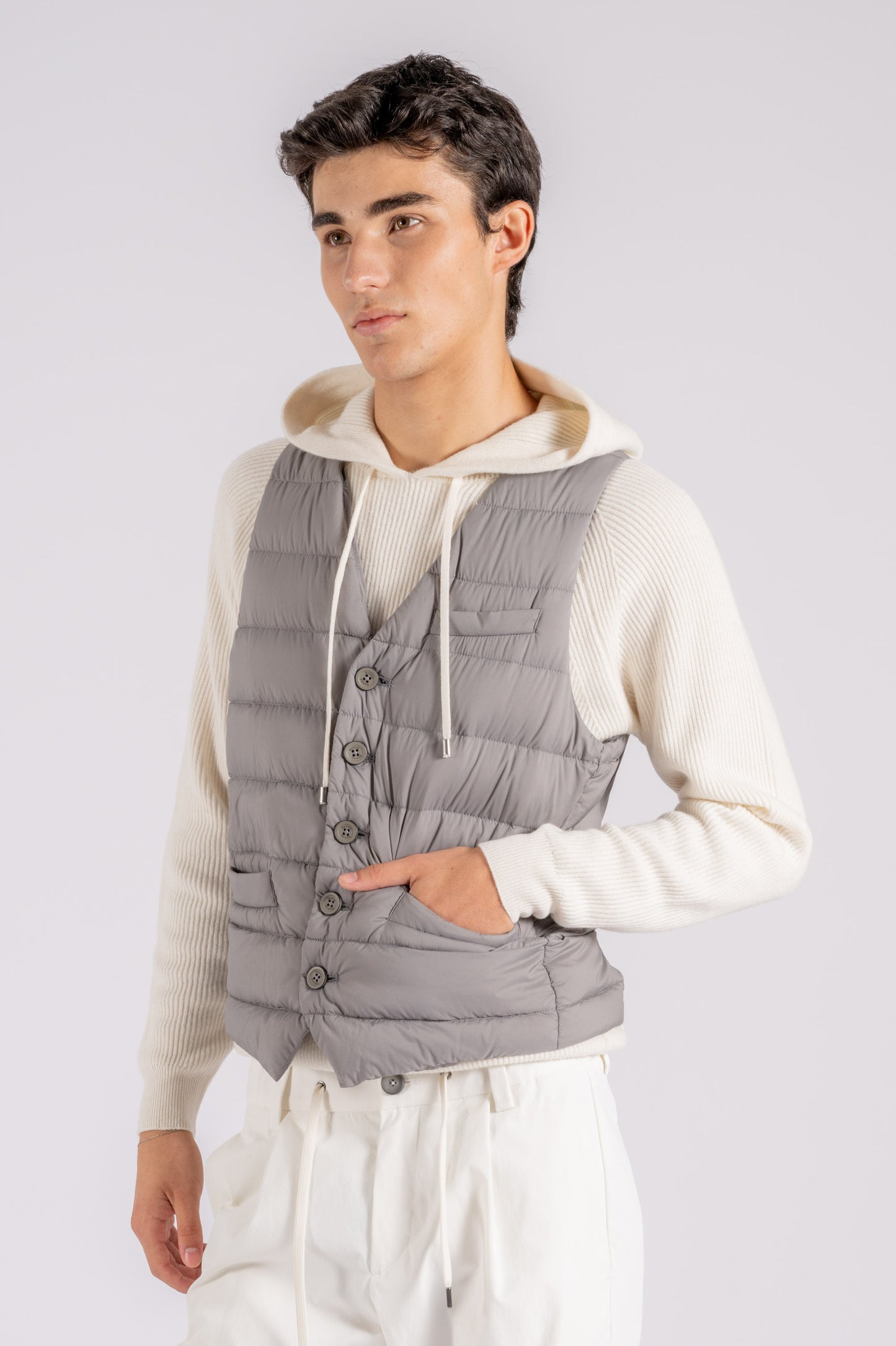  Herno Overcoat Vest Polyamide Grey Grigio Uomo - 1