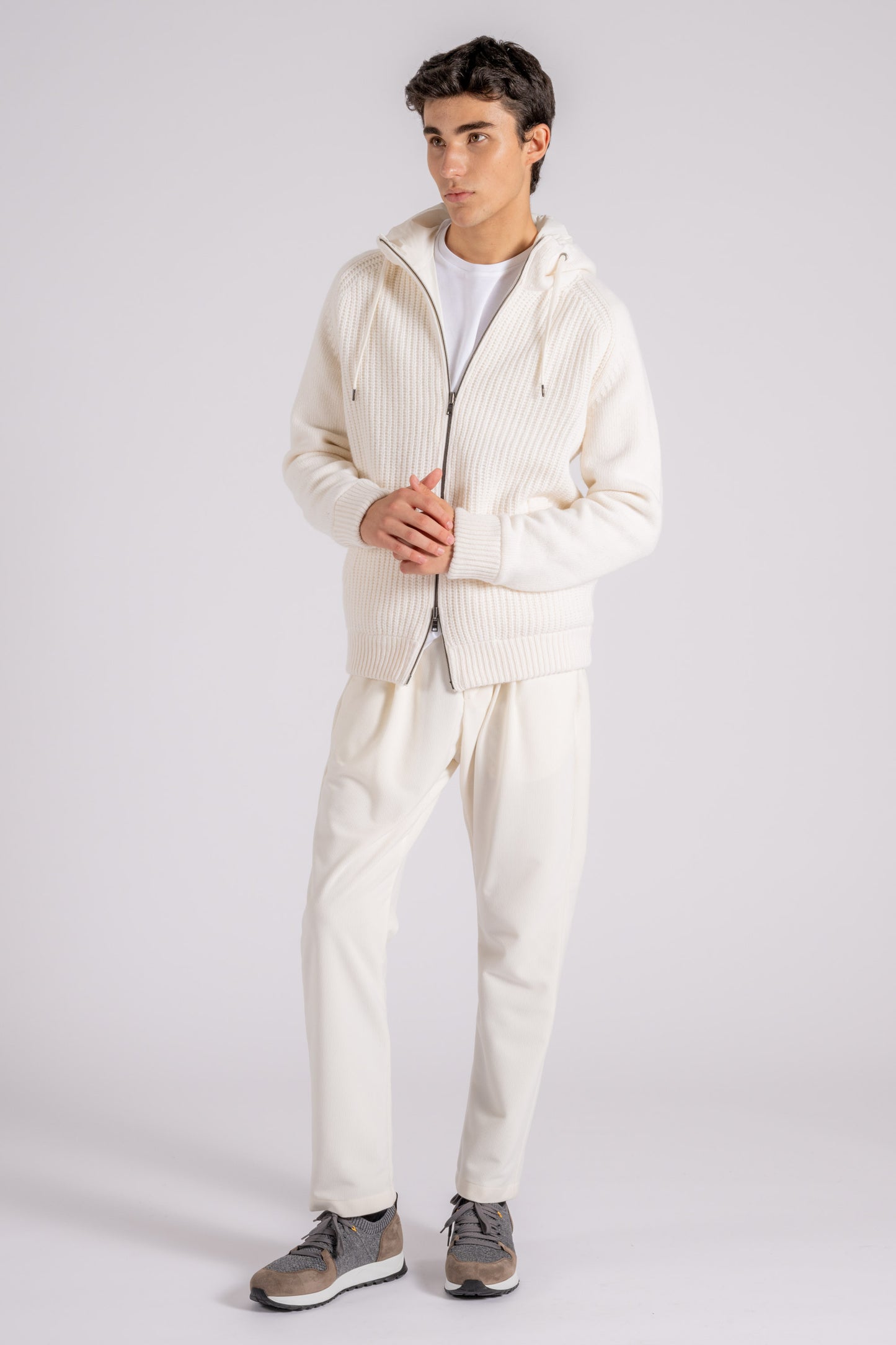  Herno Resort Jacket 100% Virgin Wool White Bianco Uomo - 1