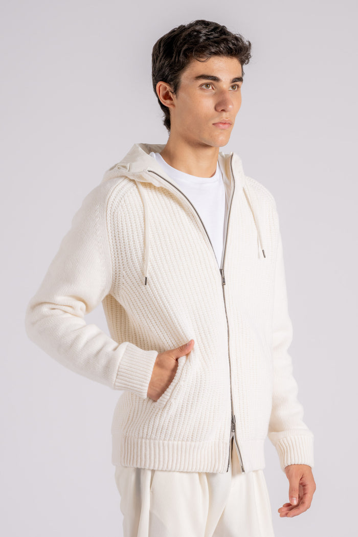  Herno Resort Jacket 100% Virgin Wool White Bianco Uomo - 3