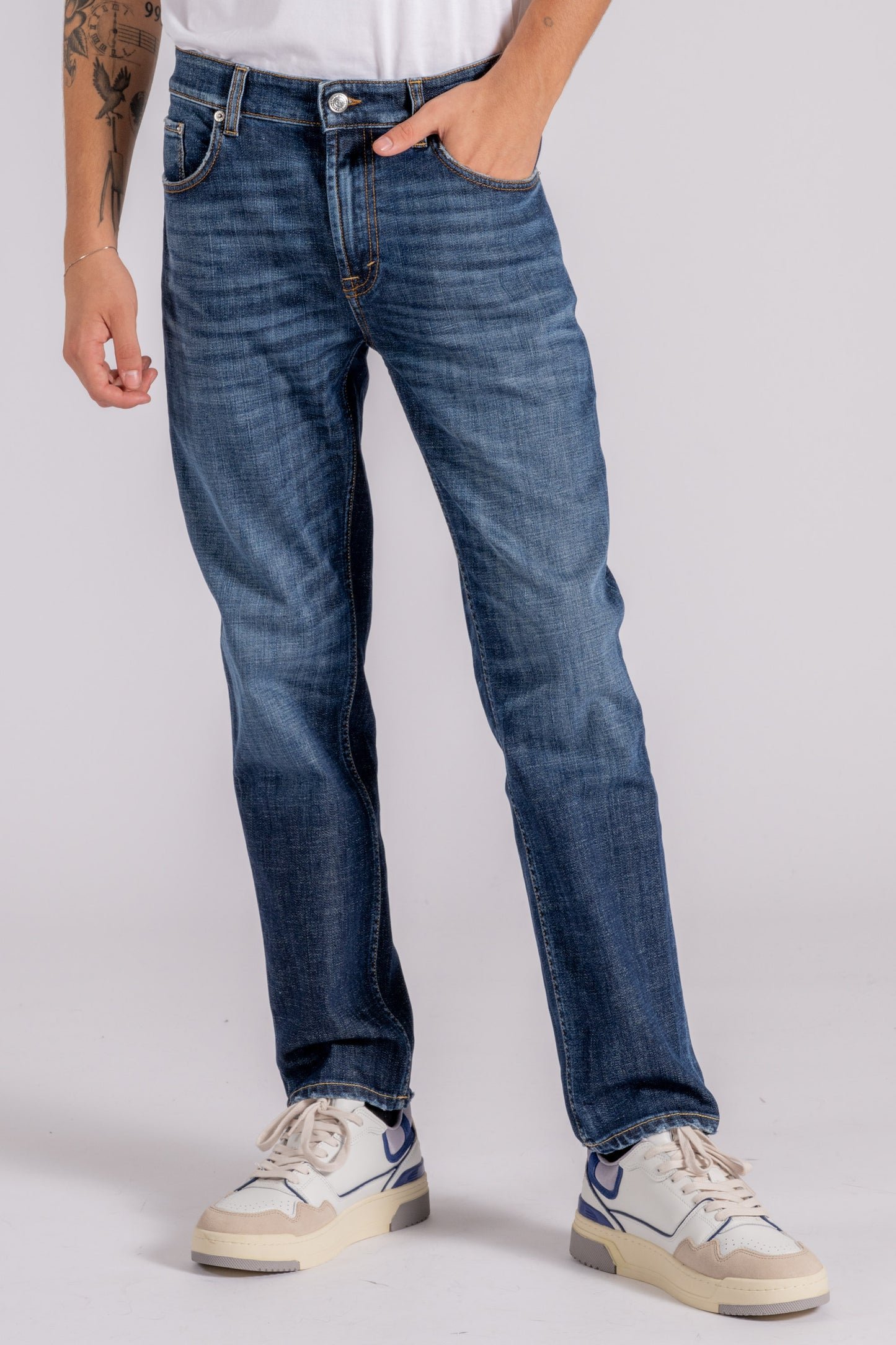  Department 5 Jeans Talk Straight Crop Cotton Blue Blu Uomo - 4