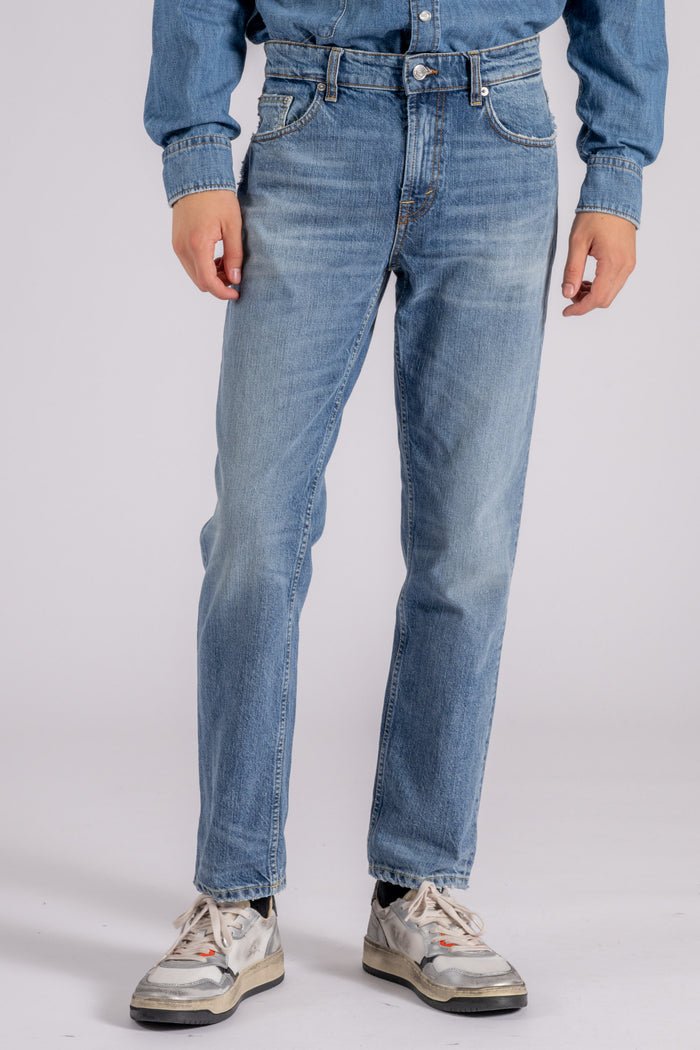 Department 5 Jeans Talk Straight Crop 100% Cotton Blue