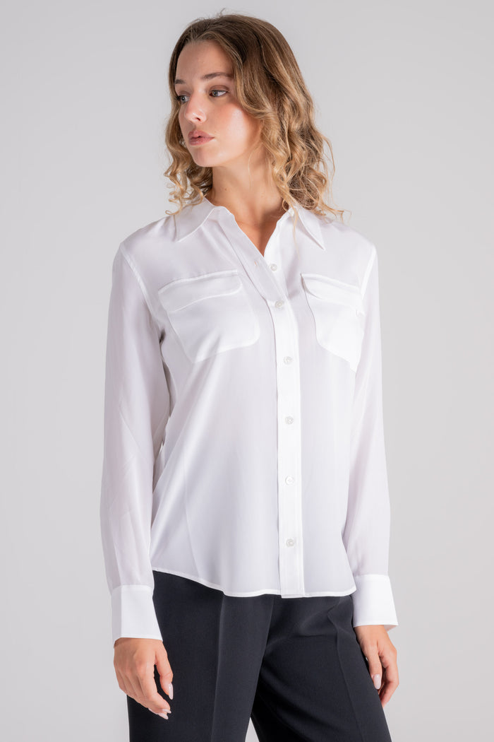 Equipment Femme Camicia Bianco 100% Seta