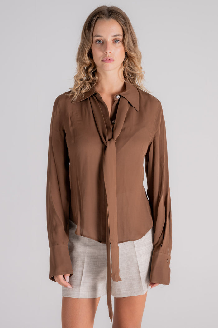 Equipment Femme Grayzen Shirt 100% Silk Brown