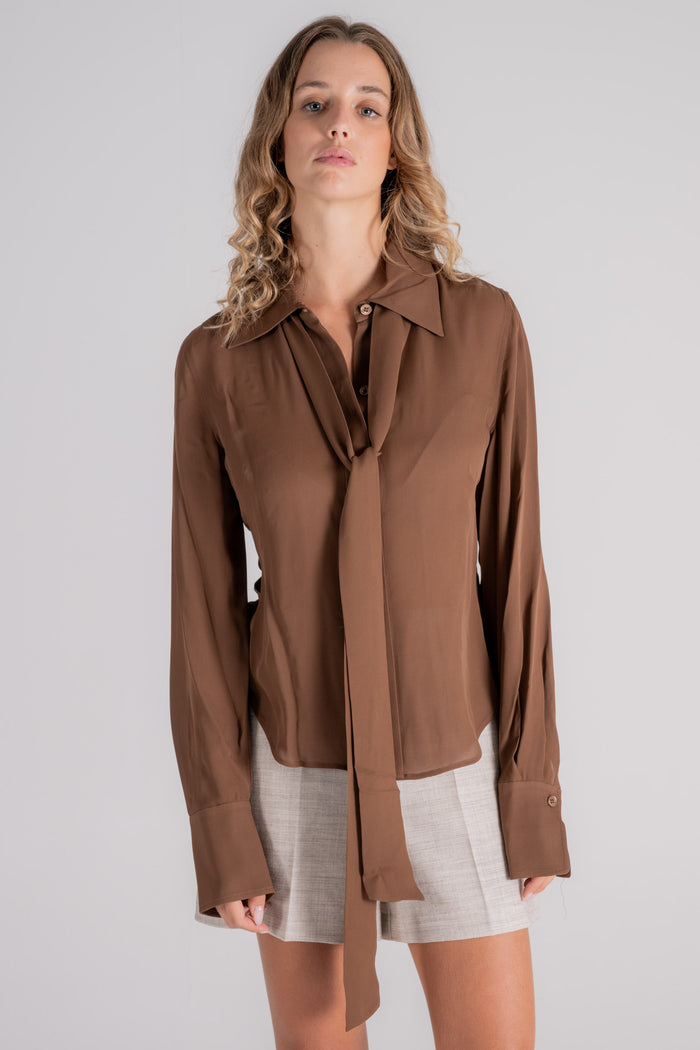 Equipment Femme Grayzen Shirt 100% Silk Brown-2