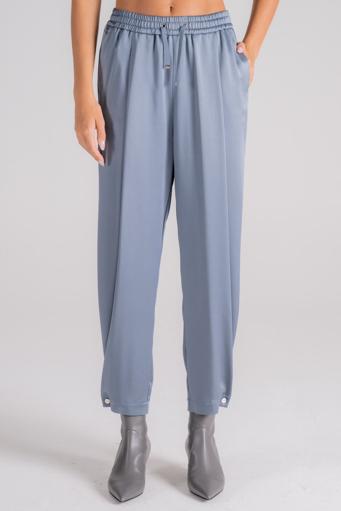  Herno Satin Blue Trousers Acetate/viscose Blu Donna - 1