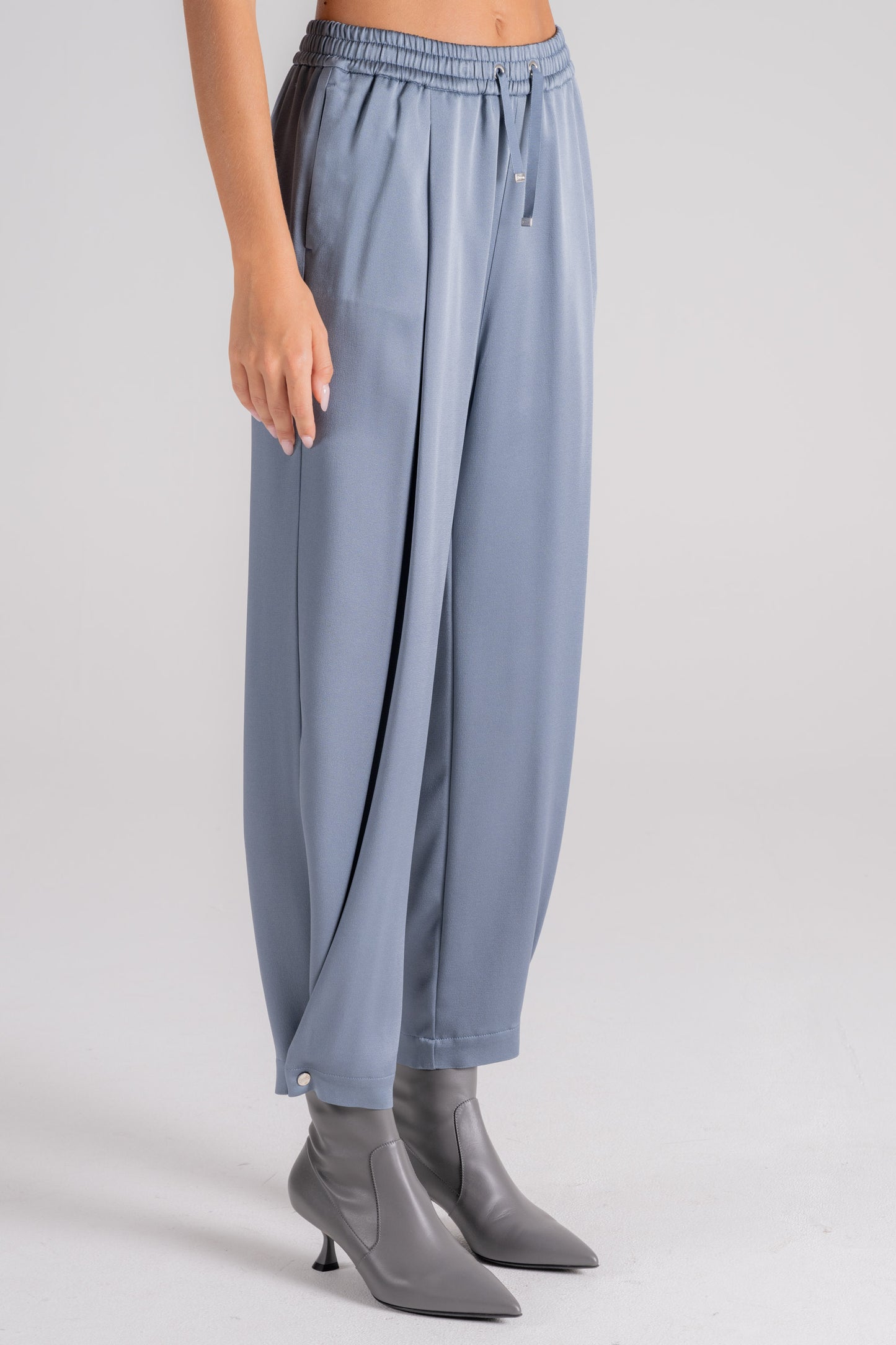  Herno Satin Blue Trousers Acetate/viscose Blu Donna - 2