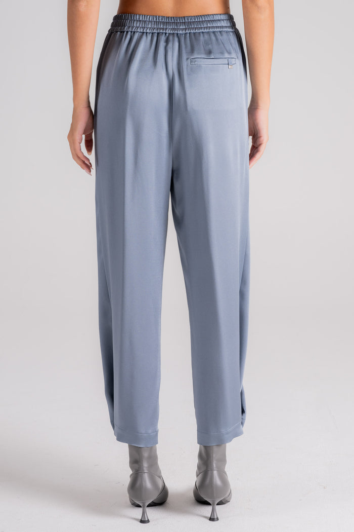  Herno Satin Blue Trousers Acetate/viscose Blu Donna - 3