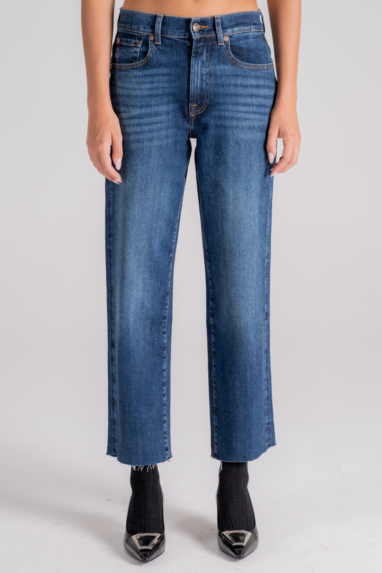  7 For All Mankind Jeans Modern Straight Blu Blu Donna - 1