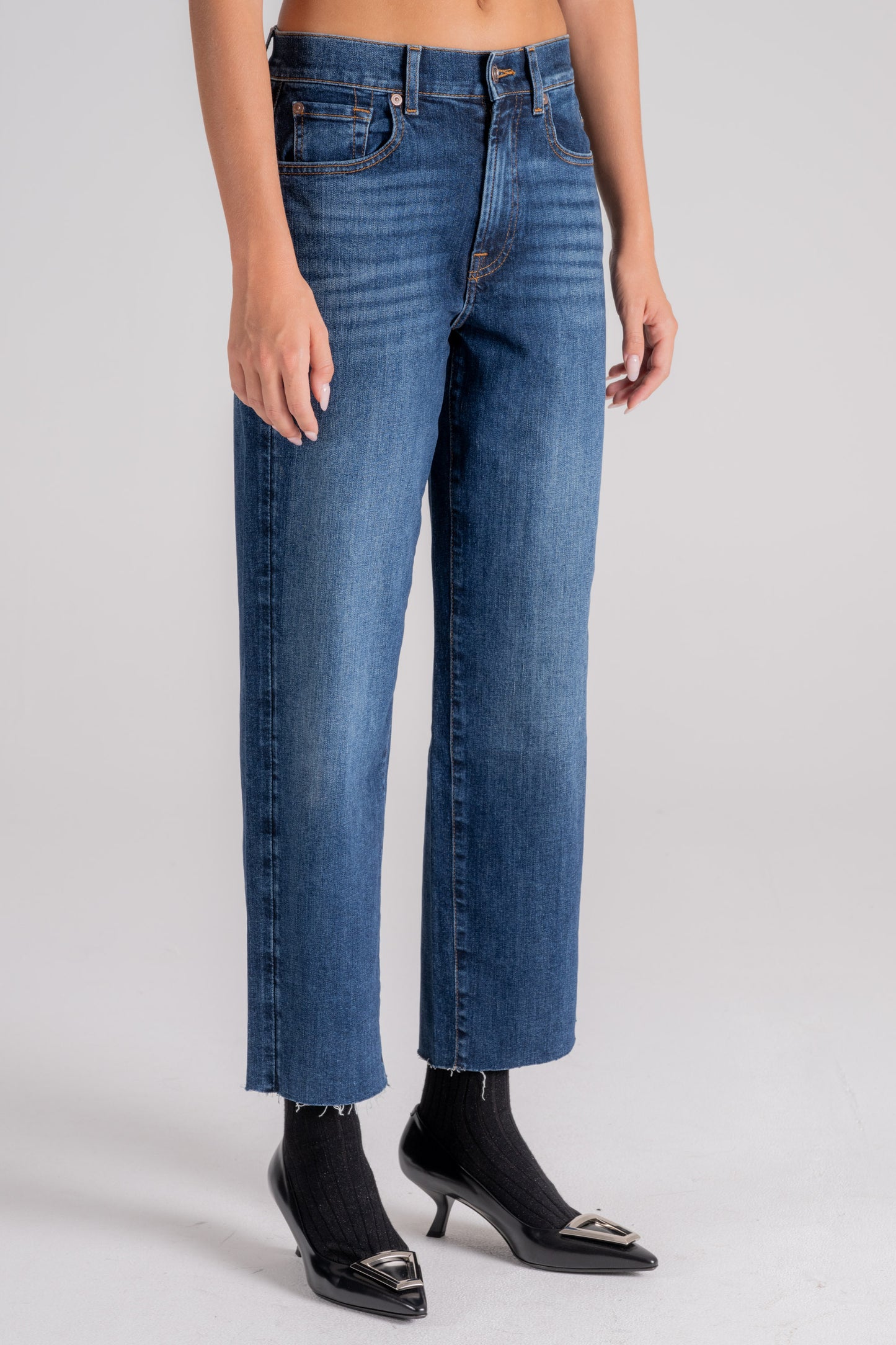  7 For All Mankind Jeans Modern Straight Blu Blu Donna - 2