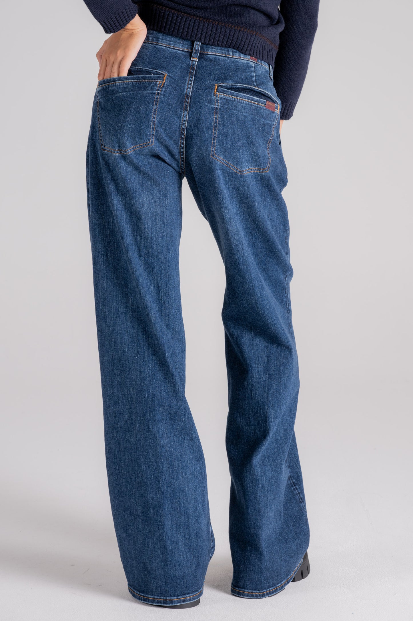  7 For All Mankind Jeans Tailored Lotta Rebel With Slash Blu Blu Donna - 5