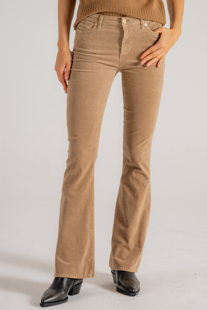 7 For All Mankind Jeans Hw Ali Velvet Cafe Crema Beige Donna