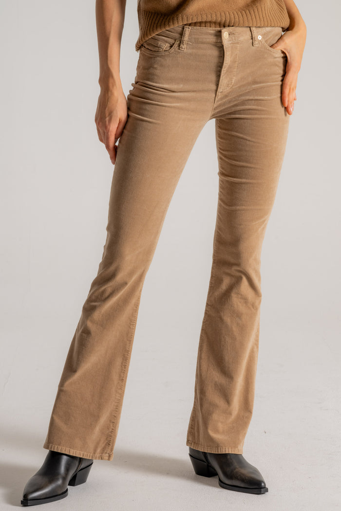  7 For All Mankind Jeans Hw Ali Velvet Cafe Crema Beige Beige Donna - 3