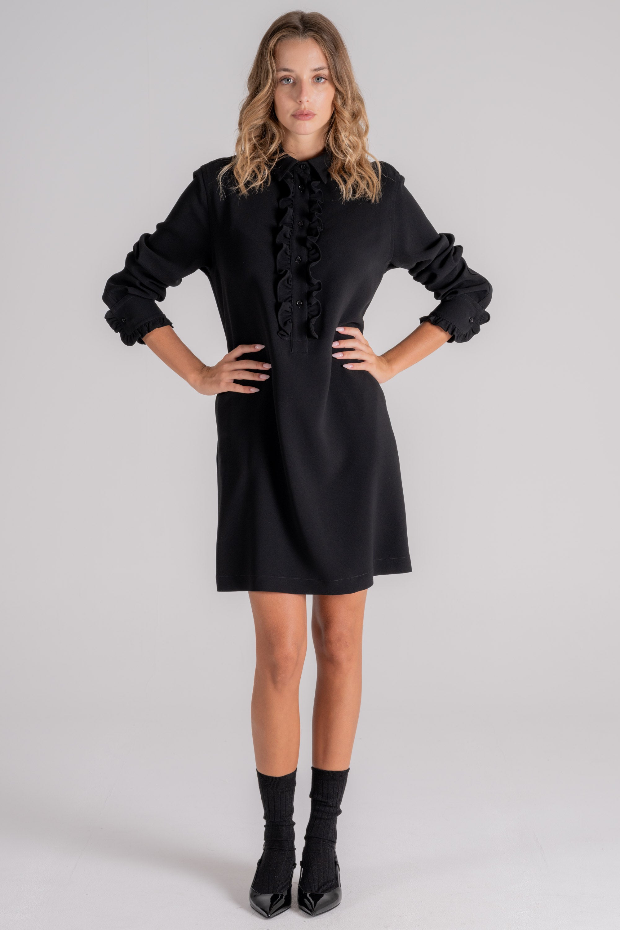ワンピース ASPESI Woman Dress Black G2937F753 05241 BALENCIAGA | Patched Slip Dress | Women | Lane Crawford