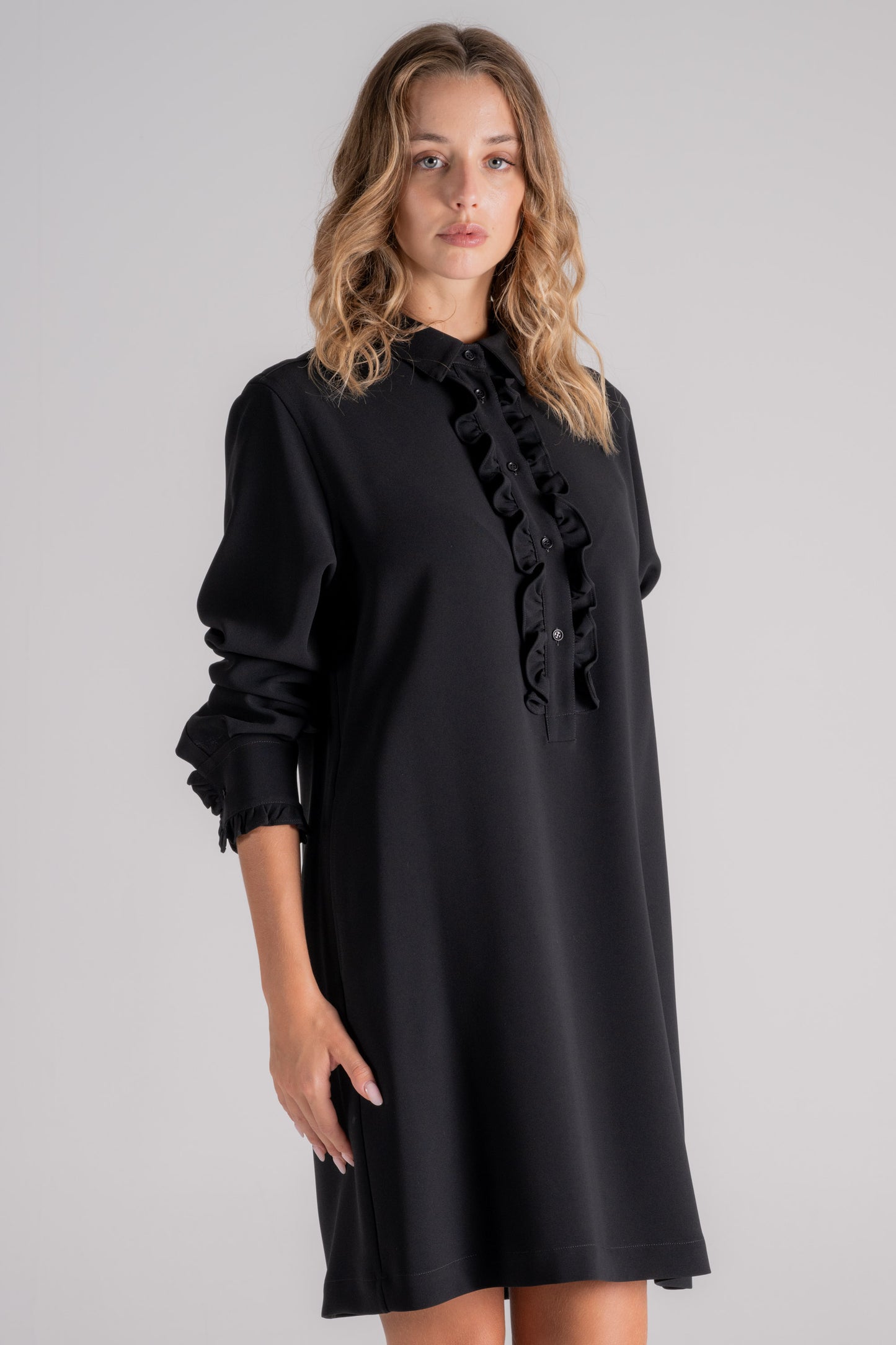  Aspesi Black Dress 70% Triacetate 30% Polyester Nero Donna - 5