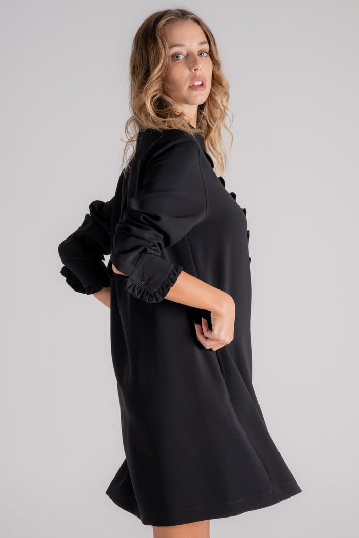  Aspesi Black Dress 70% Triacetate 30% Polyester Nero Donna - 6