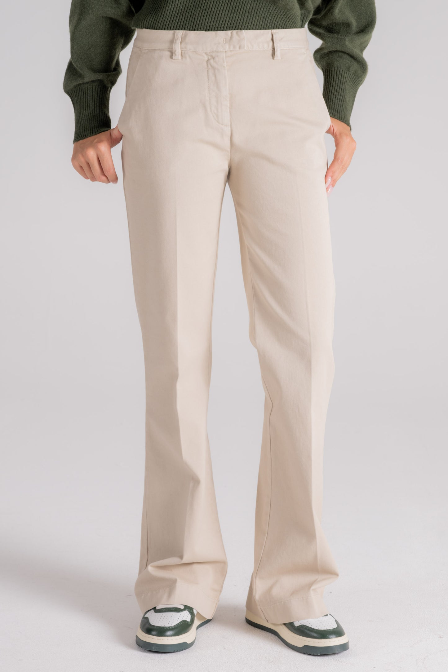  Aspesi Flared Cotton/elastane Trousers Multicolor Beige Donna - 1