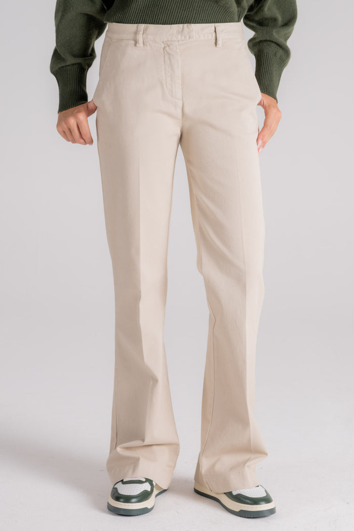 Aspesi Flared Cotton/Elastane Trousers Multicolor