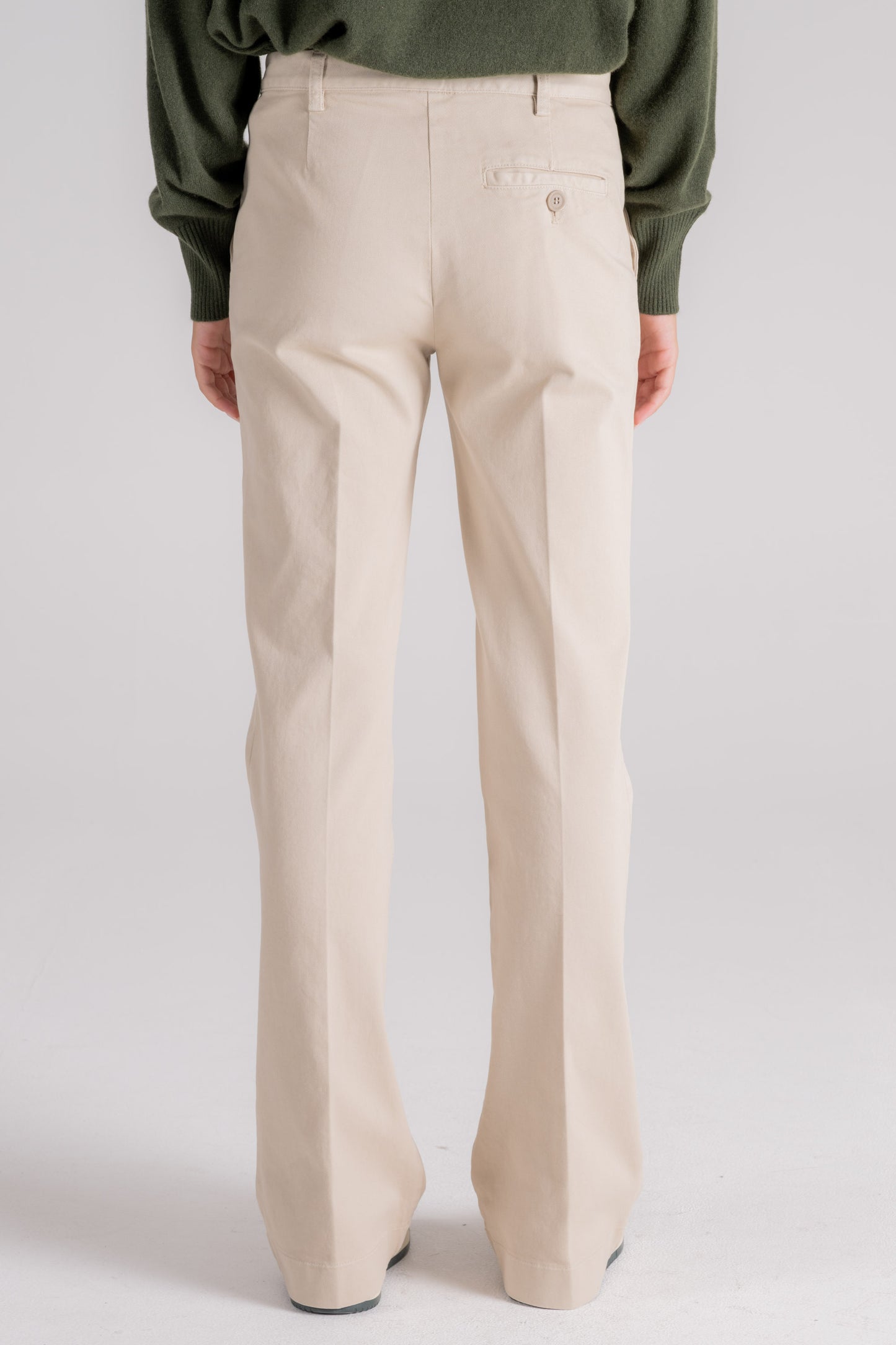  Aspesi Flared Cotton/elastane Trousers Multicolor Beige Donna - 4