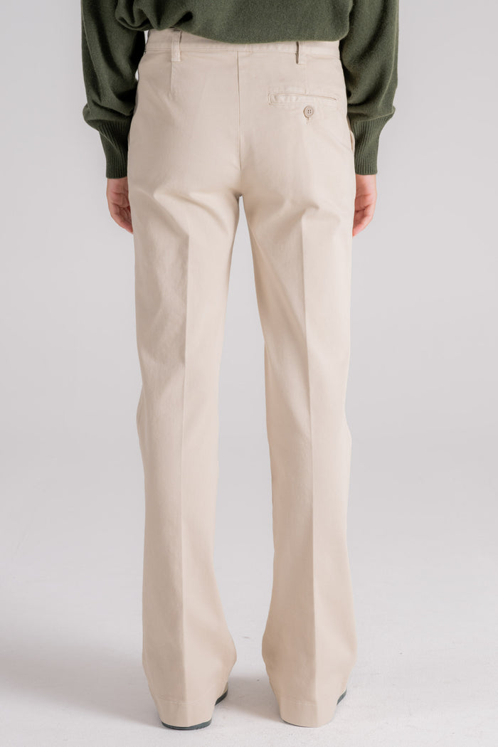  Aspesi Flared Cotton/elastane Trousers Multicolor Beige Donna - 4