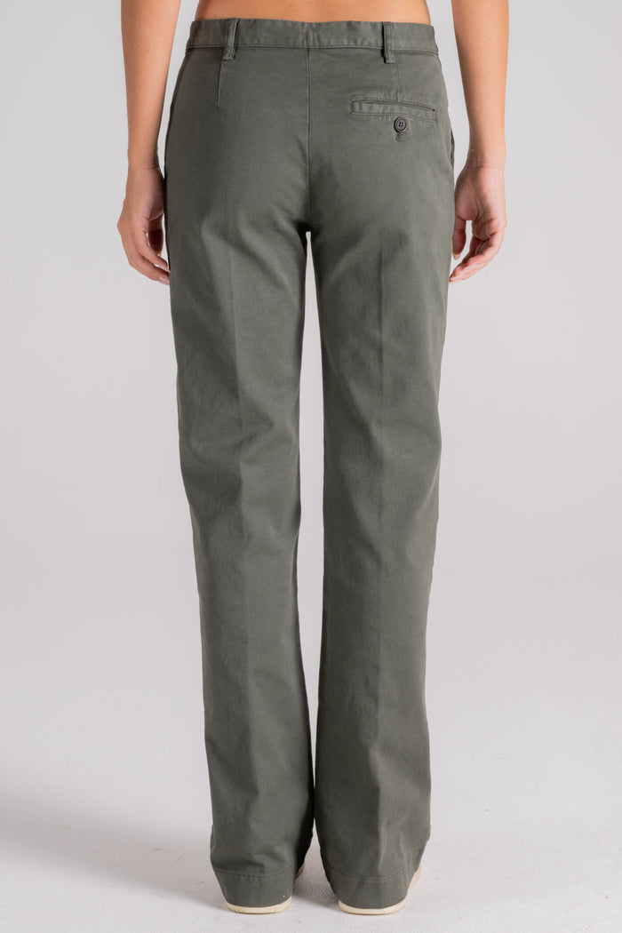  Aspesi Flared Cotton/elastane Trousers Verde Donna - 3