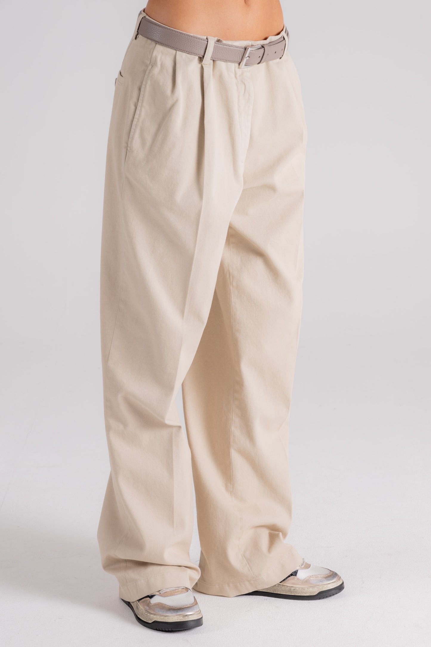  Aspesi Multicolor Trousers In Cotton/elastane Beige Donna - 2