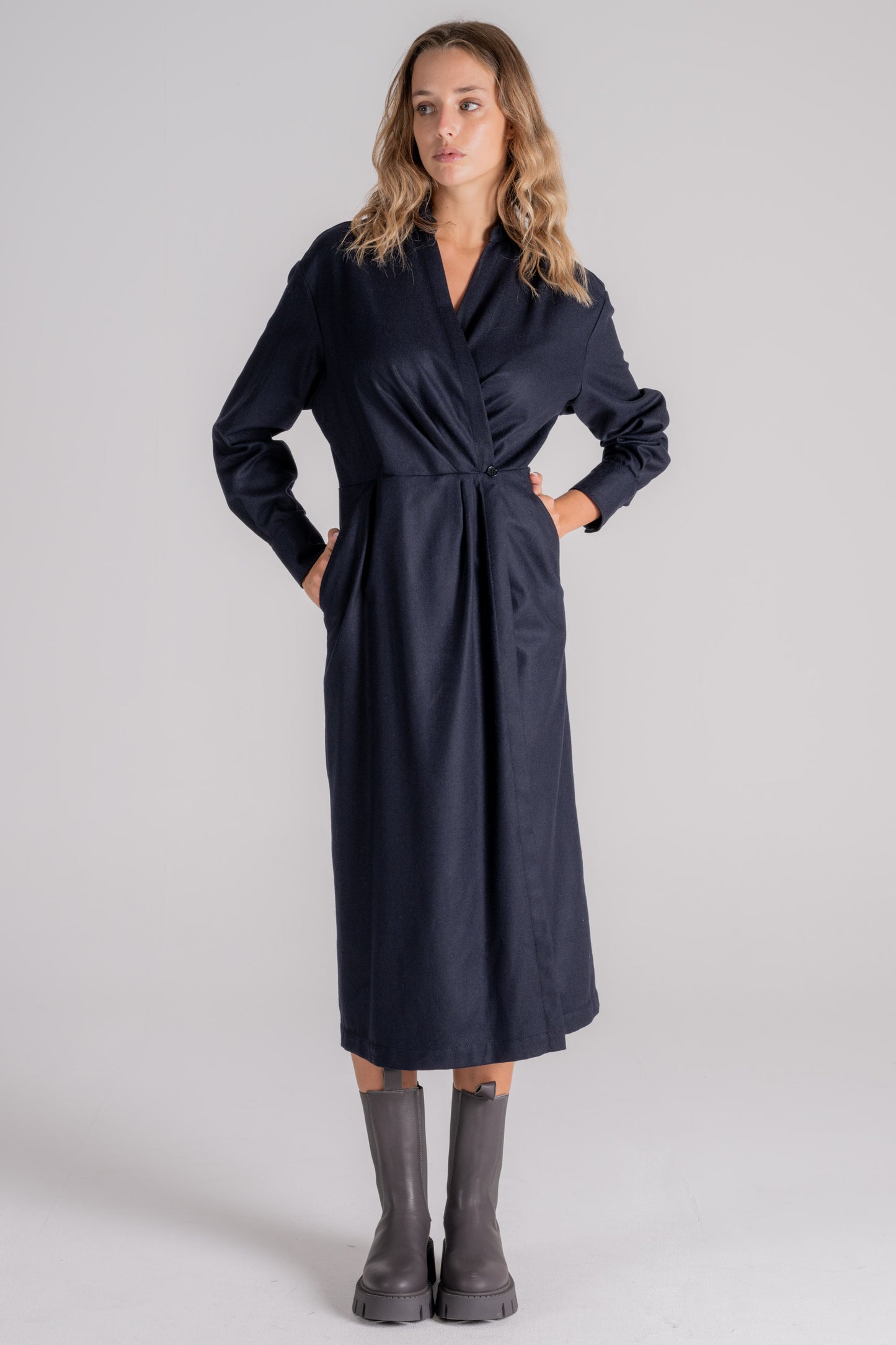  Aspesi Black Wool/acrylic/polyamide/cashmere Dress Blu Donna - 1