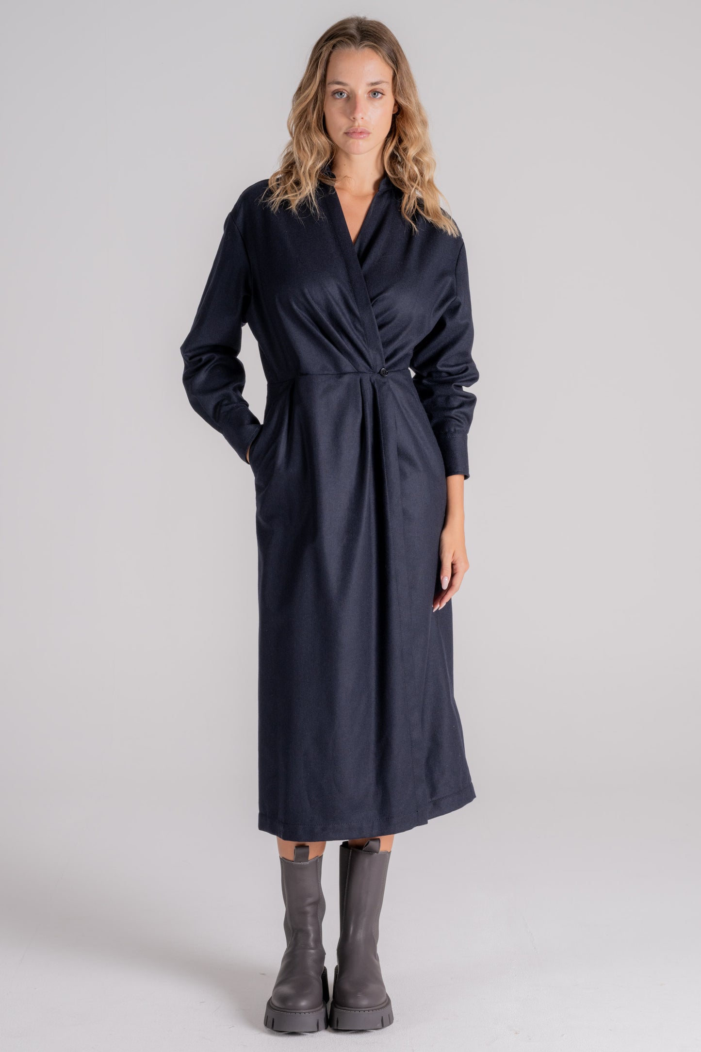  Aspesi Black Wool/acrylic/polyamide/cashmere Dress Blu Donna - 2