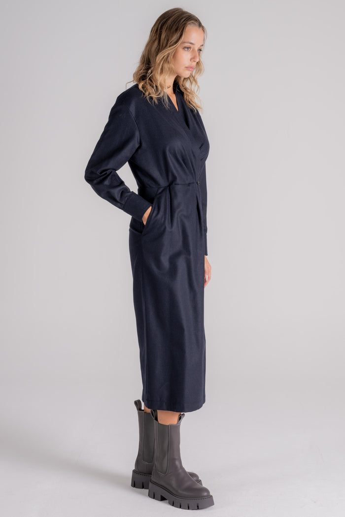  Aspesi Black Wool/acrylic/polyamide/cashmere Dress Blu Donna - 3