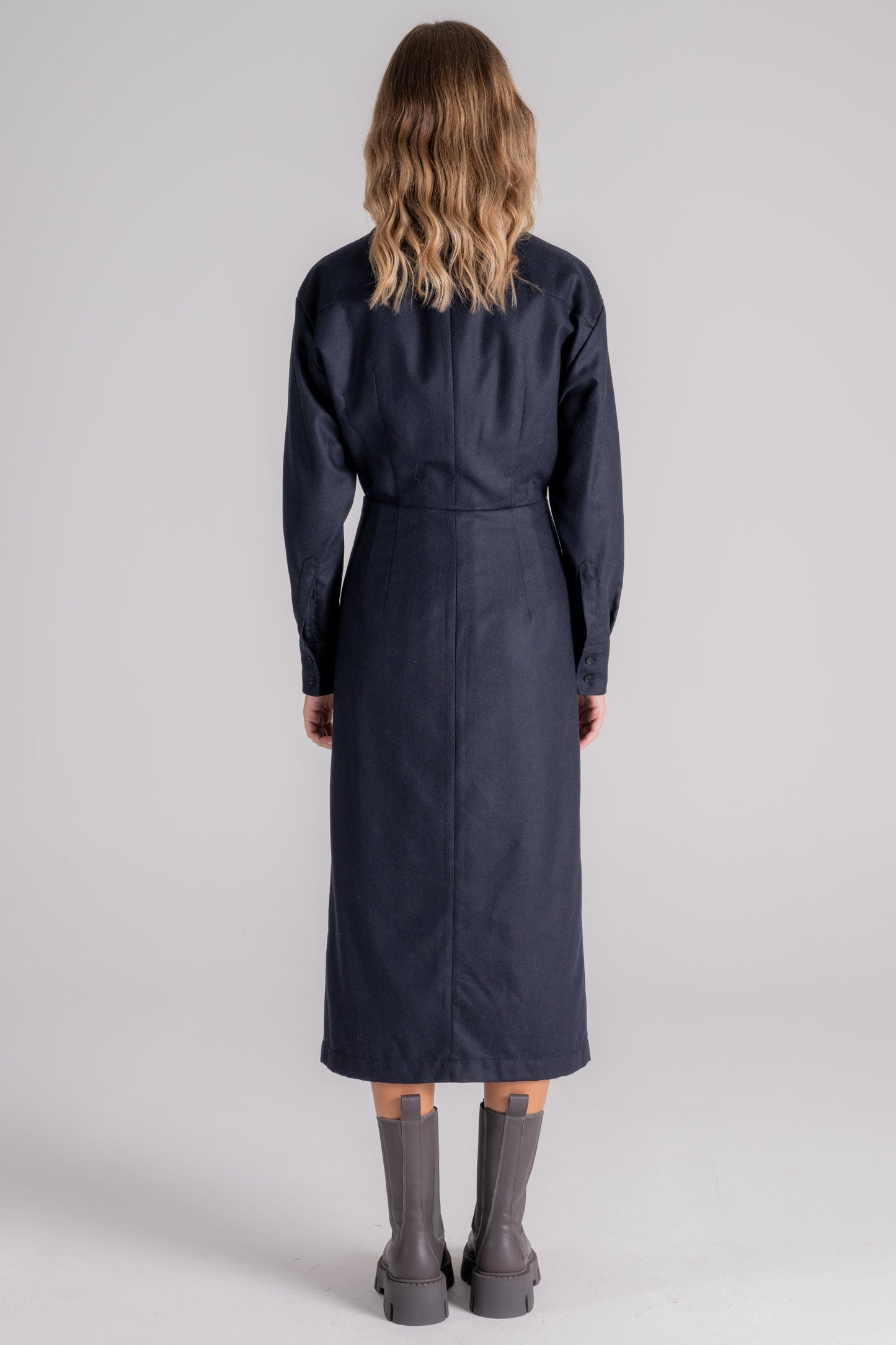  Aspesi Black Wool/acrylic/polyamide/cashmere Dress Blu Donna - 4