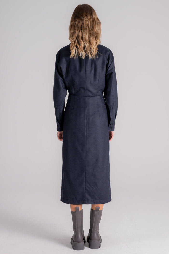  Aspesi Black Wool/acrylic/polyamide/cashmere Dress Blu Donna - 4