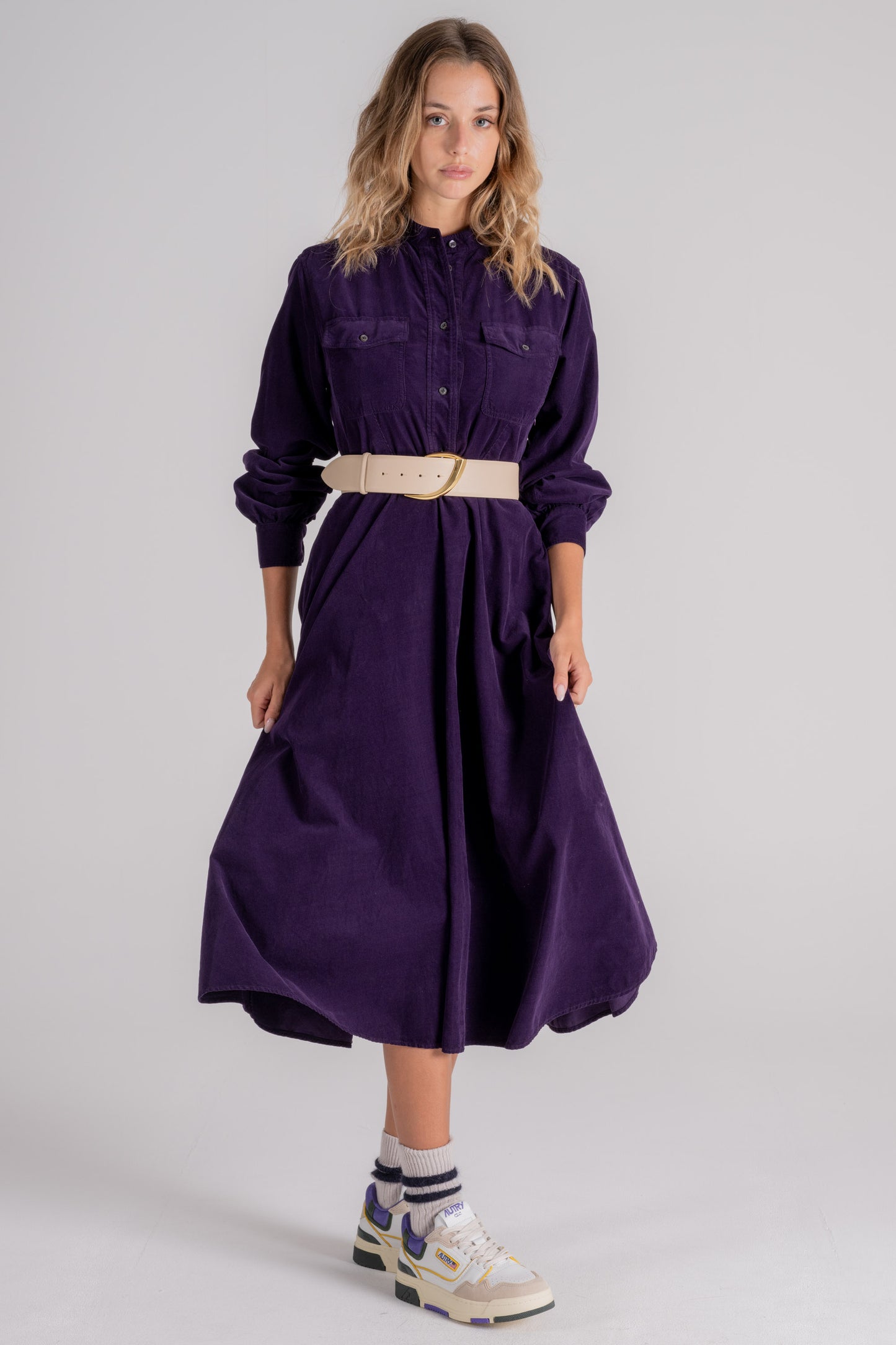  Aspesi Purple Dress In 100% Cotton Viola Donna - 2