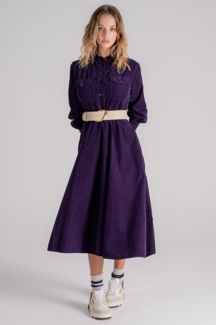  Aspesi Purple Dress In 100% Cotton Viola Donna - 6