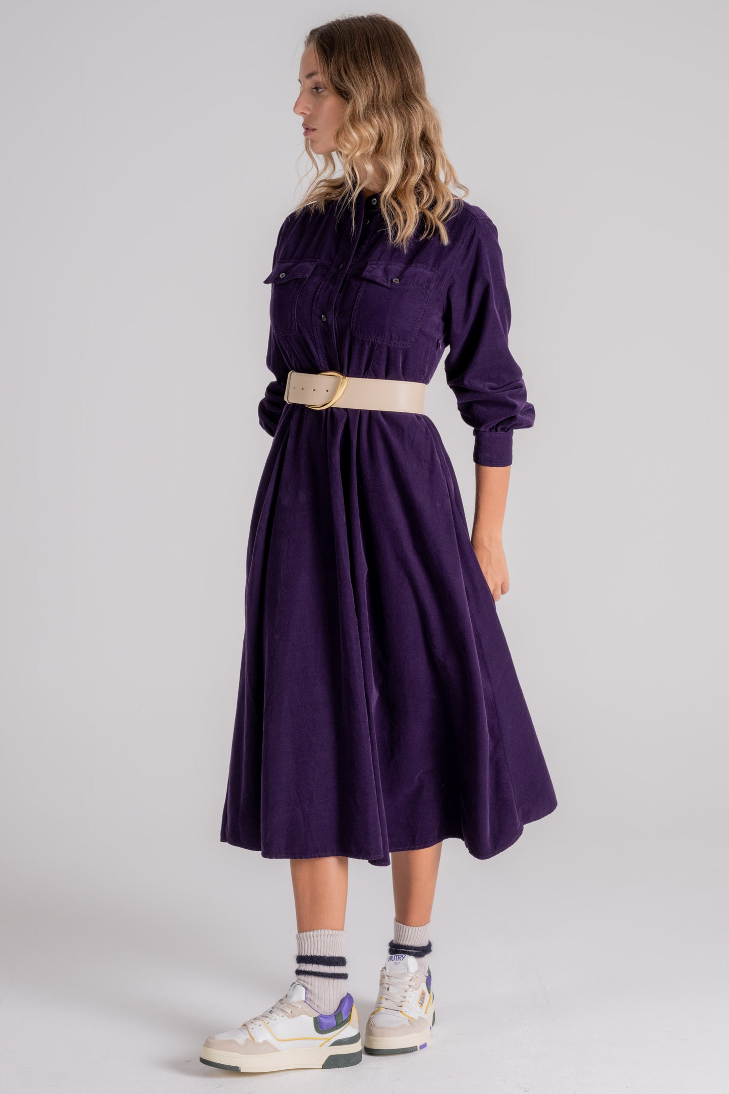  Aspesi Purple Dress In 100% Cotton Viola Donna - 7