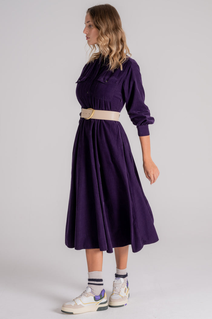  Aspesi Purple Dress In 100% Cotton Viola Donna - 3