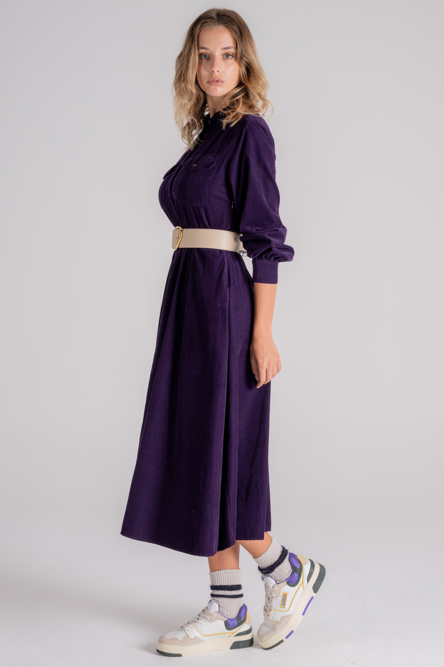  Aspesi Purple Dress In 100% Cotton Viola Donna - 4