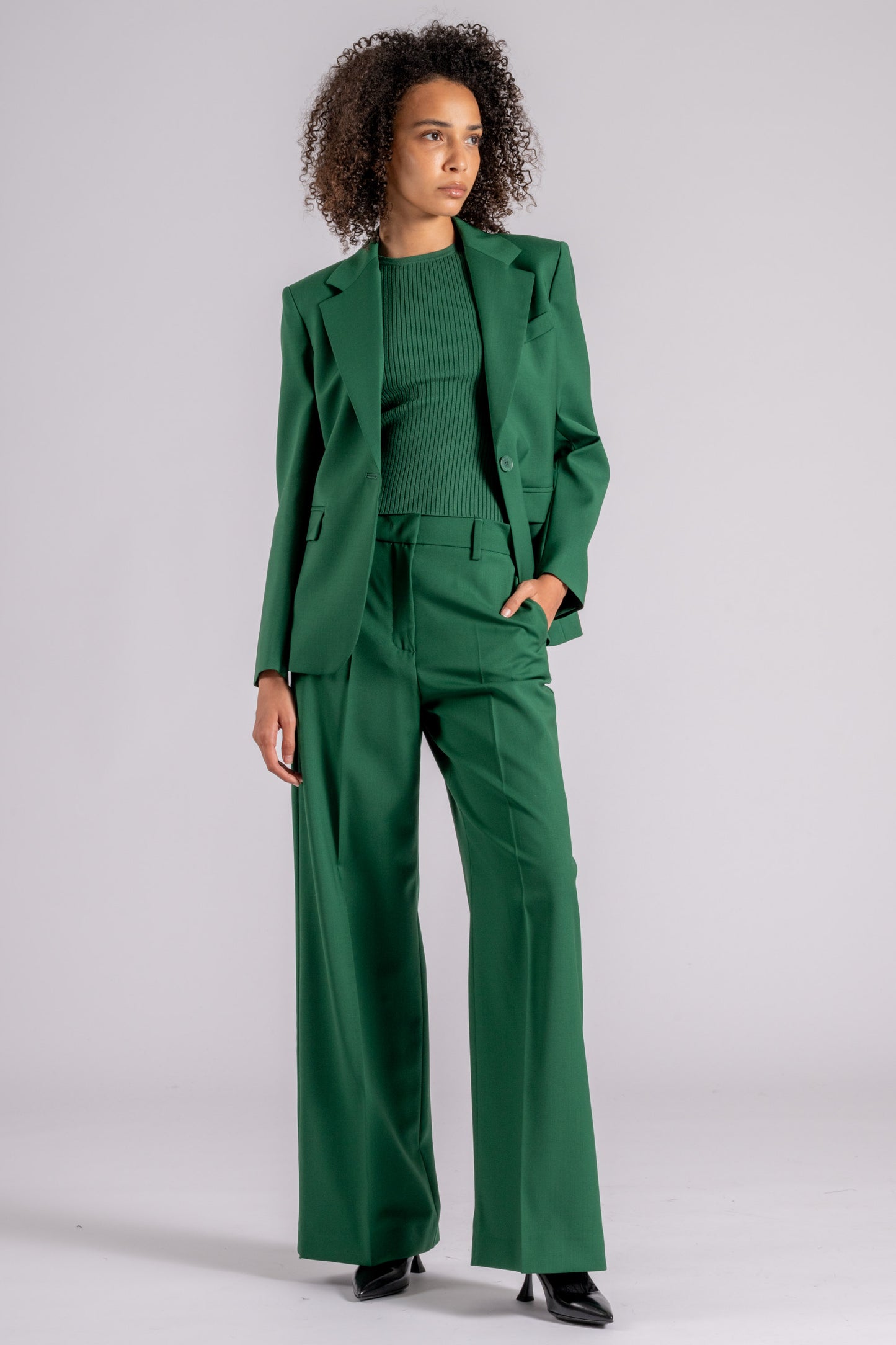  Max Mara Weekend Giacca 100% Lana Vergine Verde Verde Donna - 1