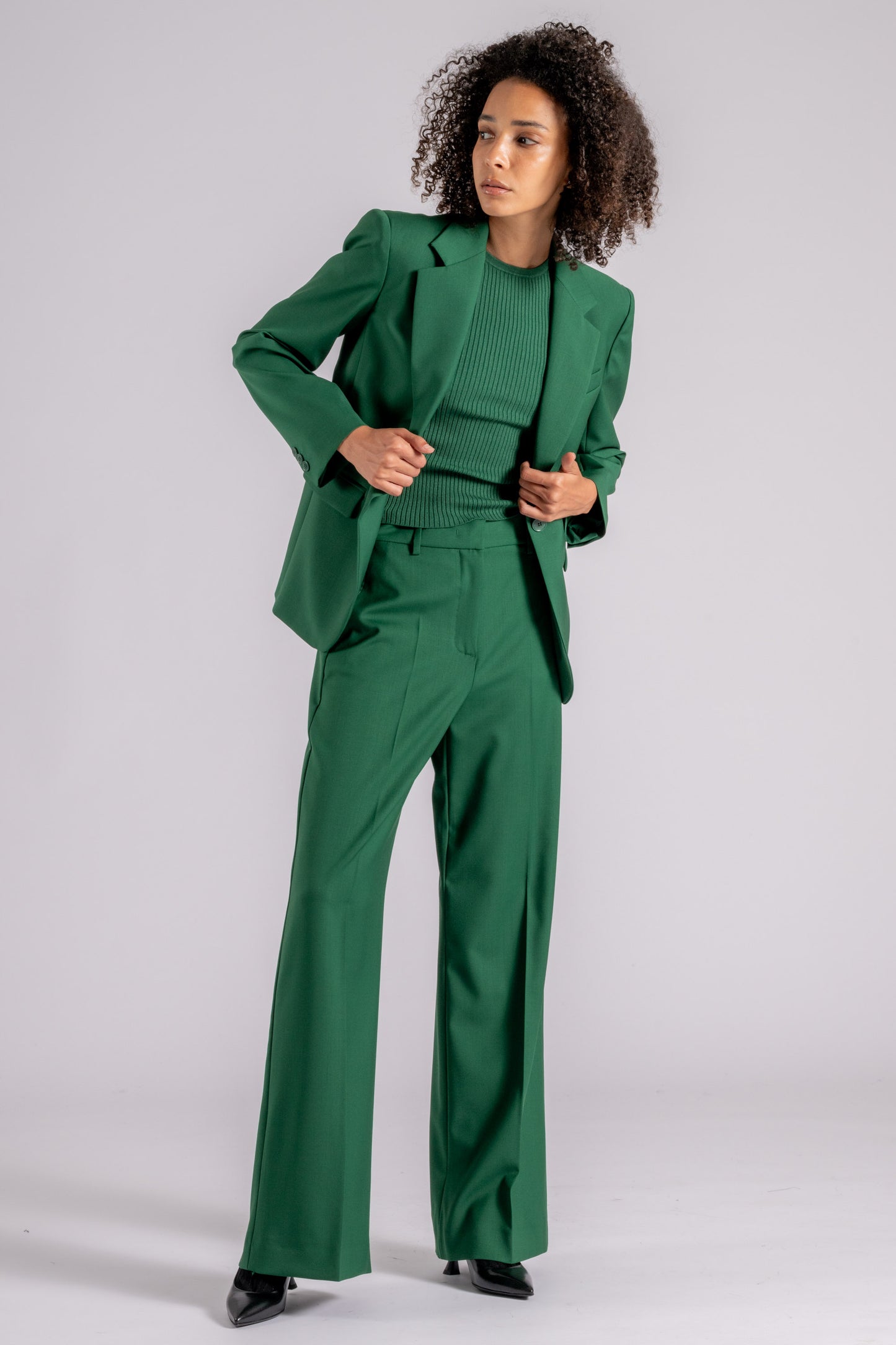  Max Mara Weekend Giacca 100% Lana Vergine Verde Verde Donna - 2