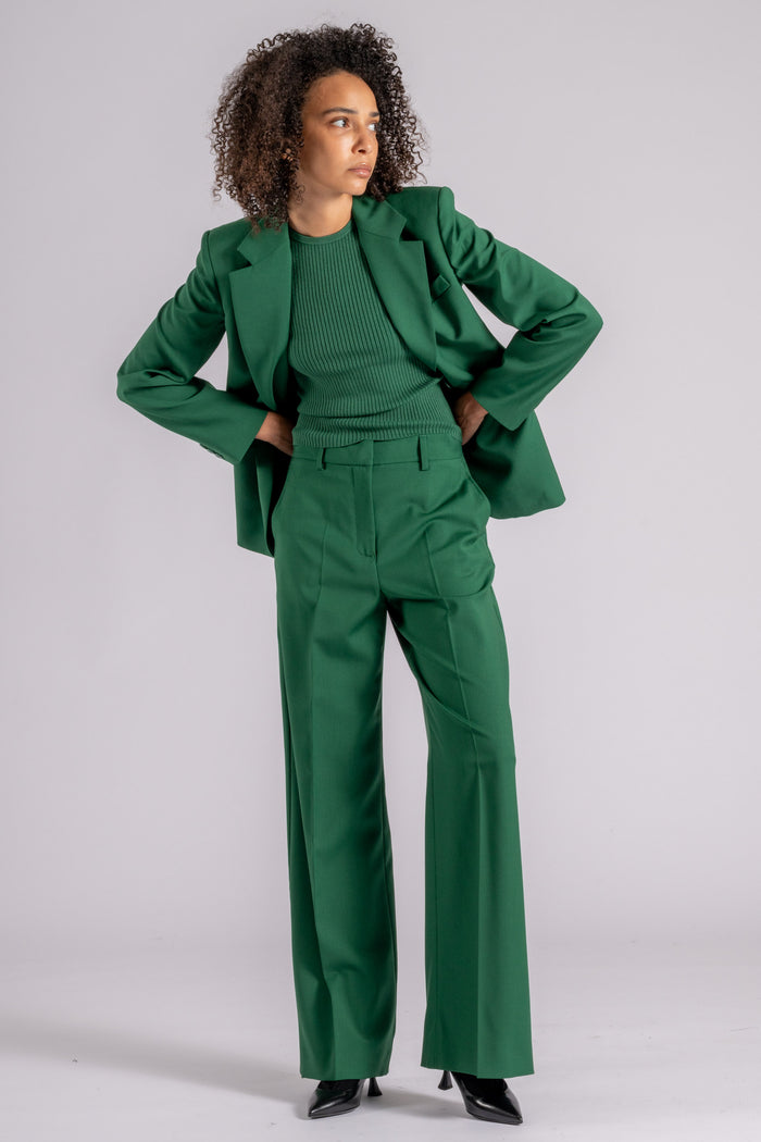  Max Mara Weekend Giacca 100% Lana Vergine Verde Verde Donna - 3