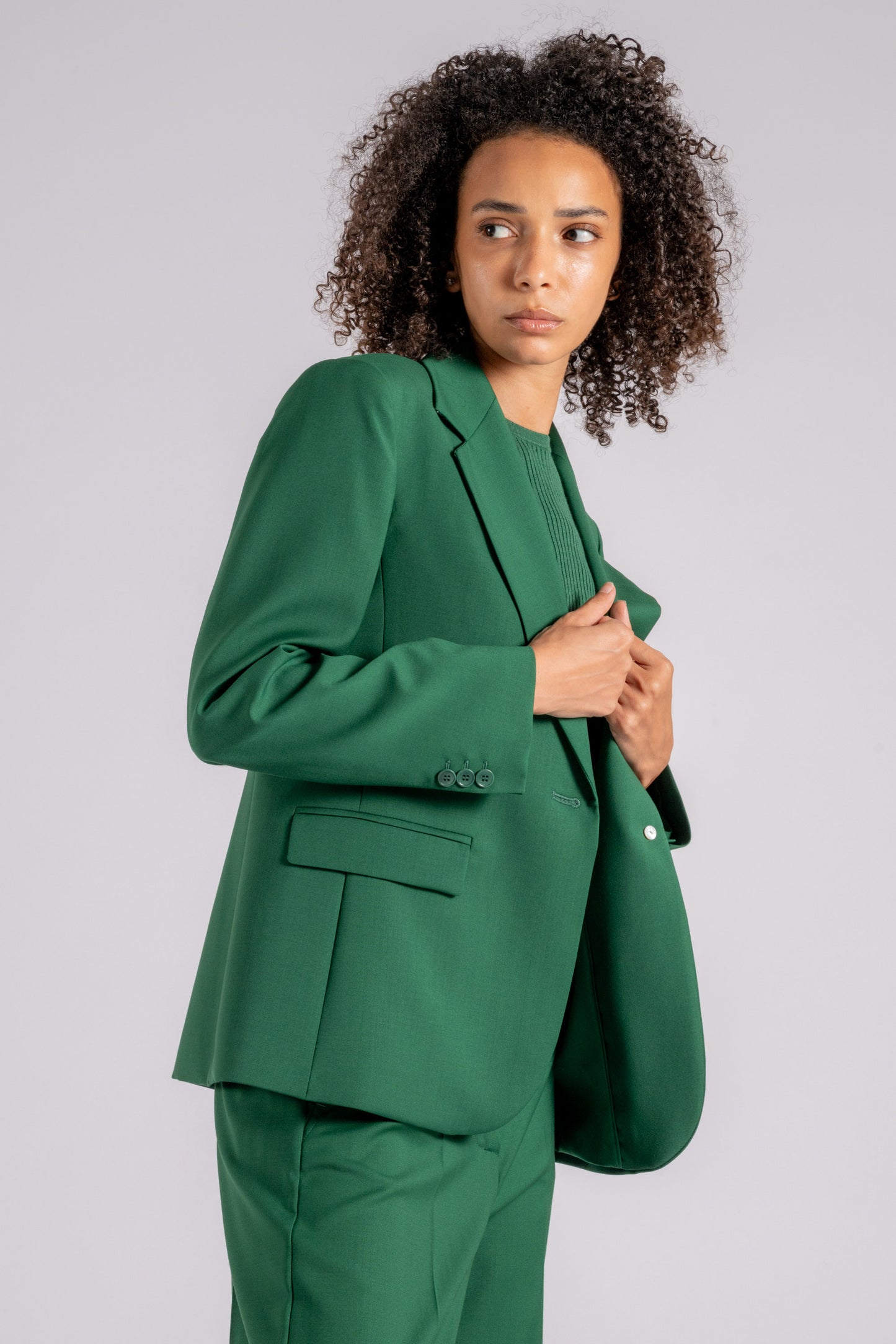  Max Mara Weekend Giacca 100% Lana Vergine Verde Verde Donna - 6