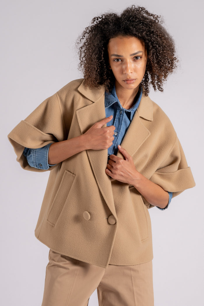 Max Mara Weekend Beige Coat 100% Virgin Wool