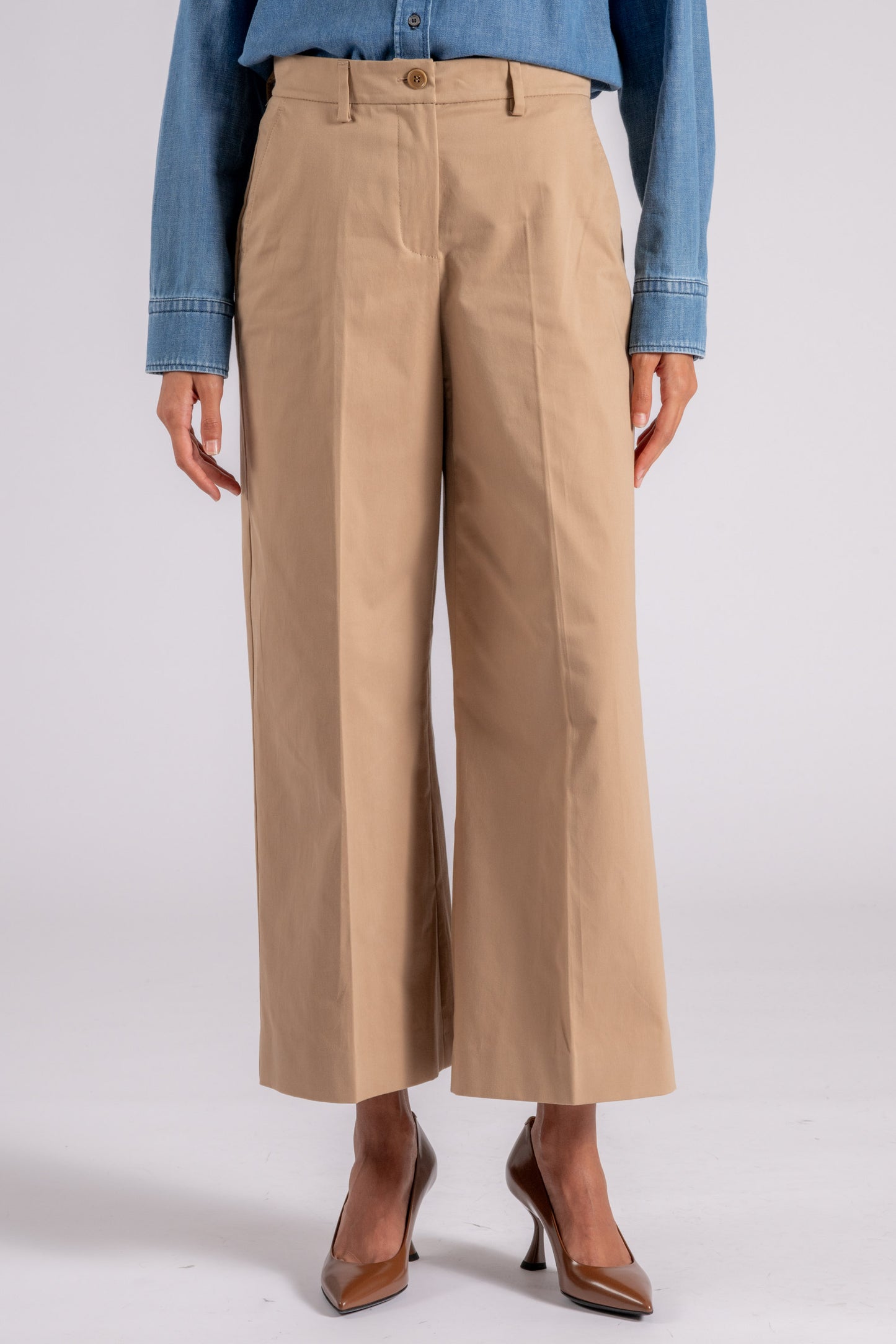  Max Mara Weekend Cotton/elastane Beige Trousers Beige Donna - 1