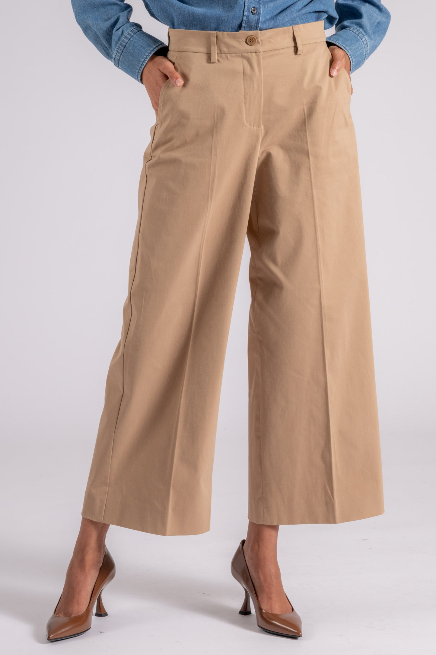  Max Mara Weekend Cotton/elastane Beige Trousers Beige Donna - 2