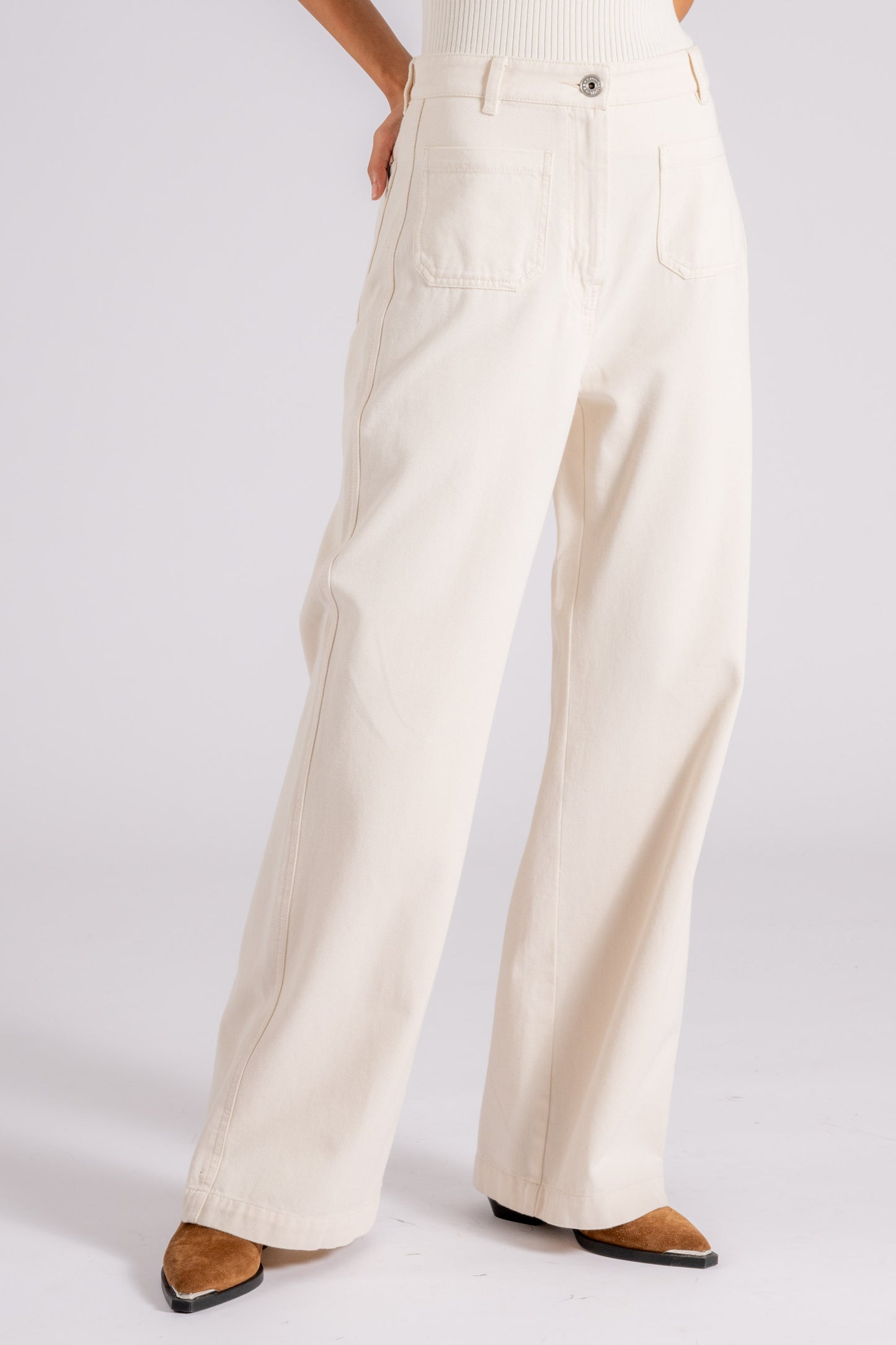  Max Mara Weekend Pantalone 100% Cotone Beige Beige Donna - 3